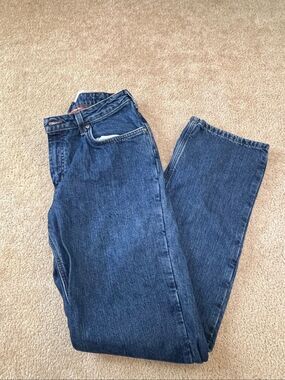 Carhartt Women's Size 10x34 Flannel Lined Straight Leg Denim Work Jeans
